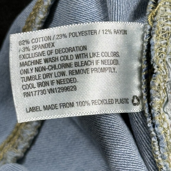 Knox Rose Jeans Womens Size 8 Blue Straight Aztec Embroidered Casual Denim Pants - Picture 5 of 16